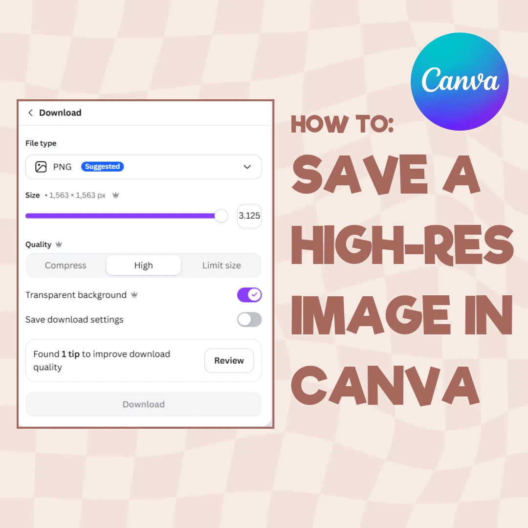 How to save a high-resolution image in Canva