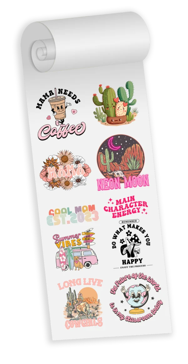 A custom Teddy Transfers DTF gang sheet